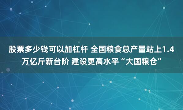 股票多少钱可以加杠杆 全国粮食总产量站上1.4万亿斤新台阶 建设更高水平“大国粮仓”