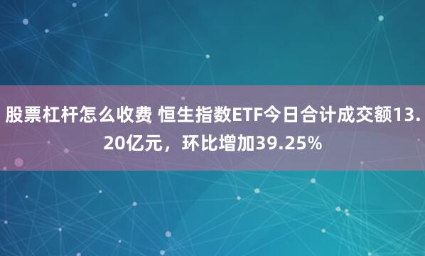 股票杠杆怎么收费 恒生指数ETF今日合计成交额13.20亿元，环比增加39.25%